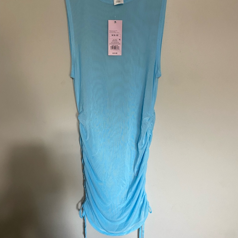 Women’s blue sheer  bathing suit‎ cover up size medium